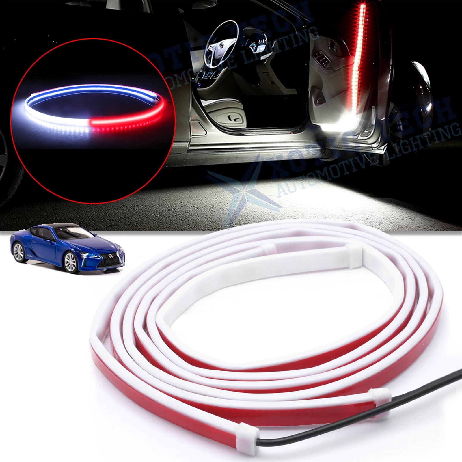 2PC Door Opening Strip LED Flashing Light for Lexus IS RC (2014–2021)