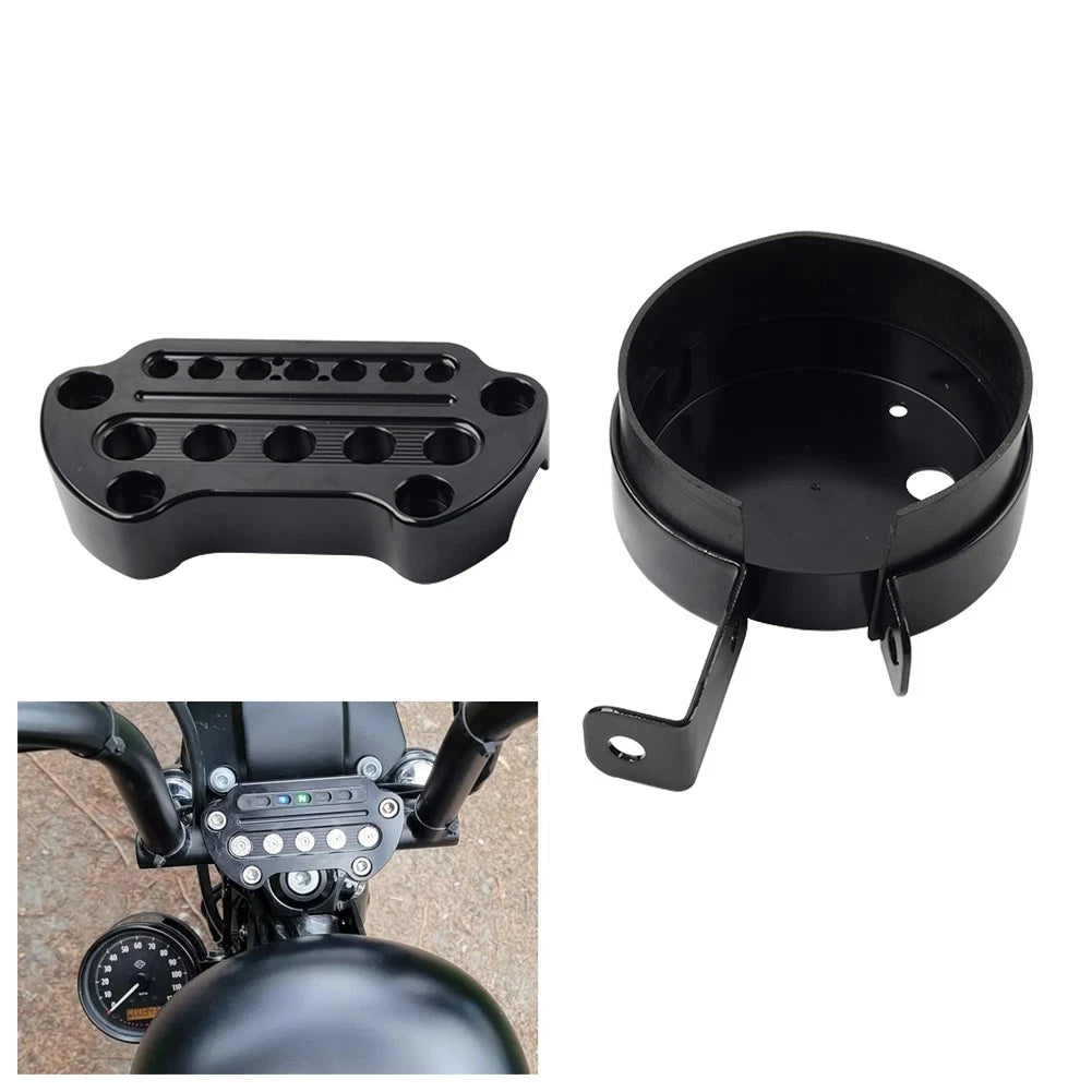 Side Speedometer Bracket Relocation Clamp for Harley Sportster XL 883 (2004–2023)