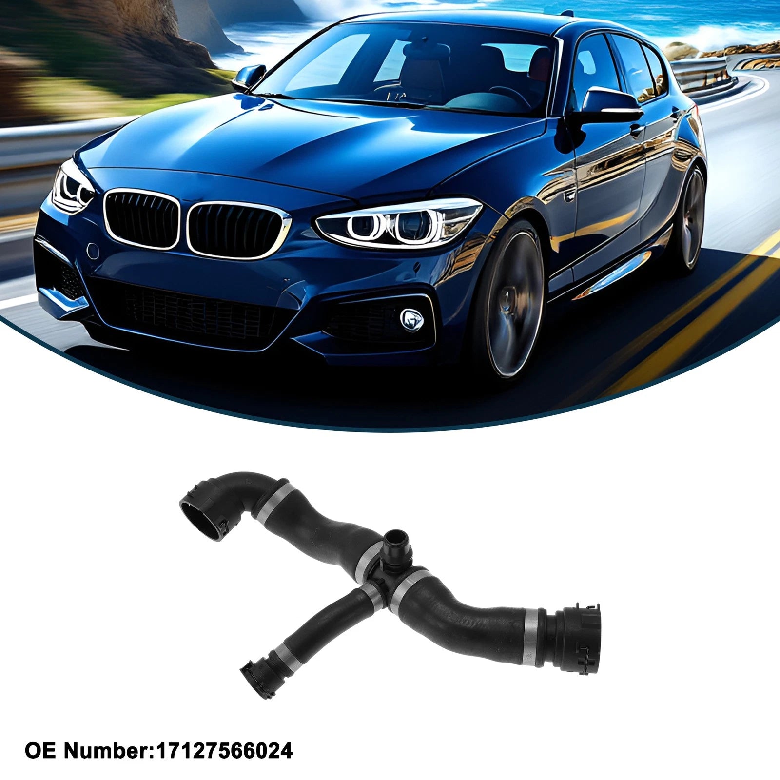 Radiator Hose for BMW 1 Series (2007–2008) No. 17127566024 Rubber