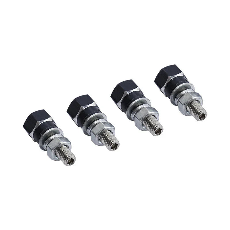 4 x Aluminum Black & Silver Hex License Plate Frame Bolts for Harley Yamaha