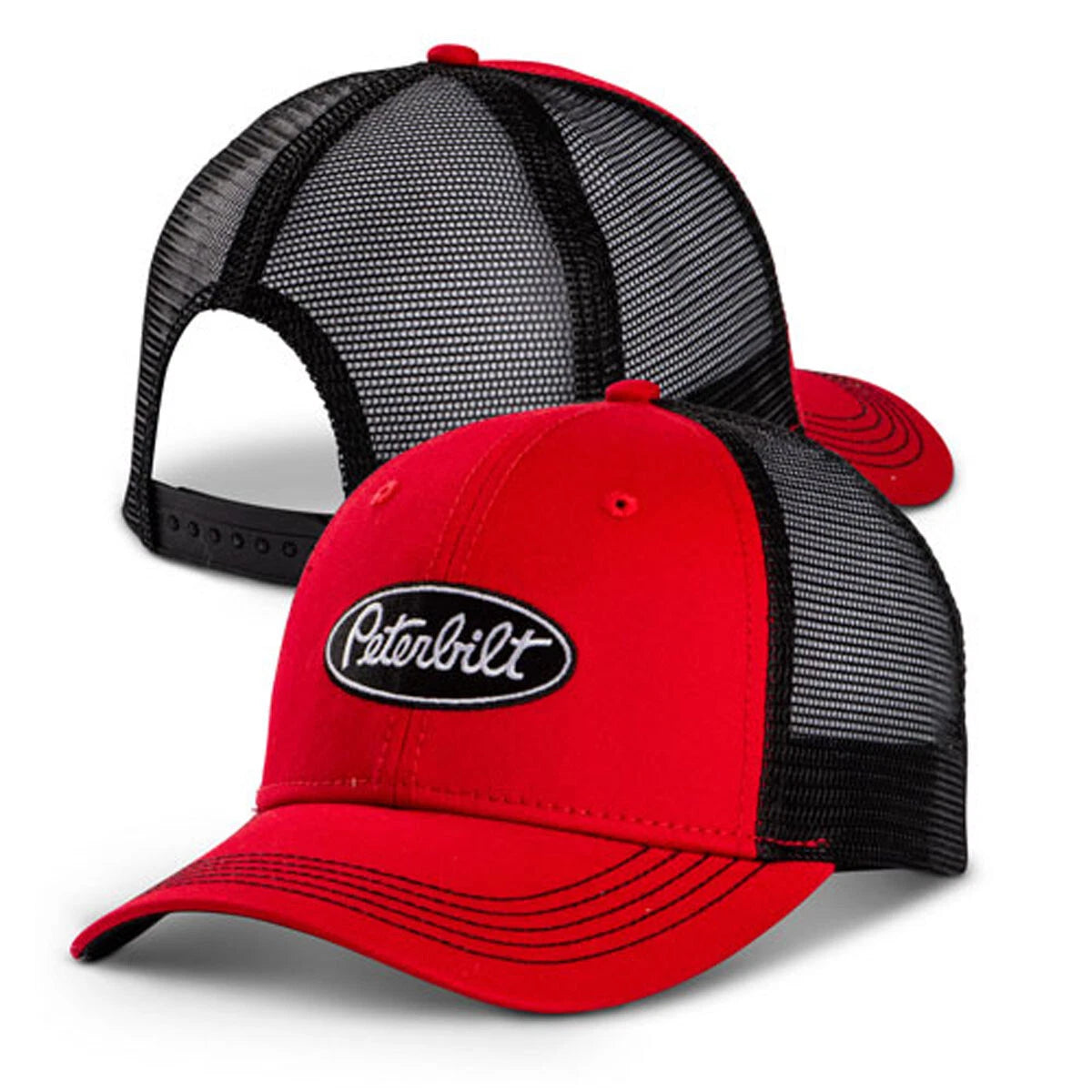Brimstone Snapback Trucker Hat for Peterbilt Trucks (Black/Red)