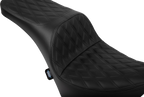 Freedom Seat for Harley-Davidson (2014–2023) - Solar Leather, Double Diamond Black