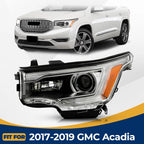 Halogen Headlight with Bulb for GMC Acadia (2017–2019) Chrome Driver