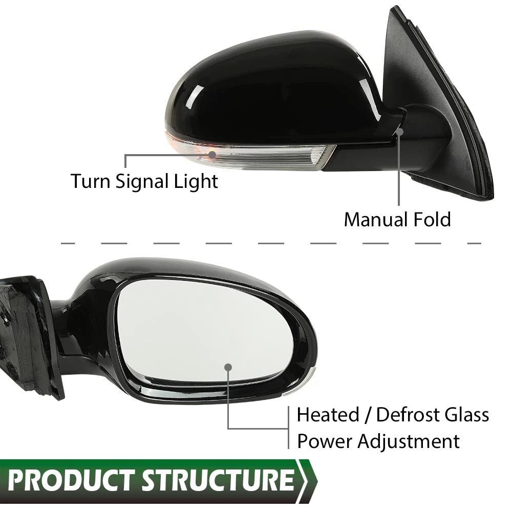 Power Mirror for Volkswagen Jetta Right Side with Puddle Light (2005–2010)