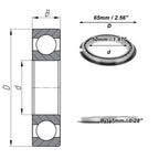 Deep Groove Ball Bearing P5 for Scooter Skateboard Wheel (50x65x7mm)
