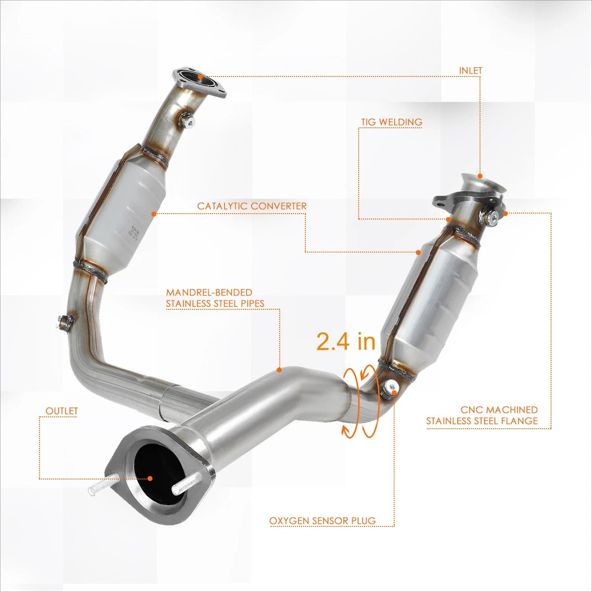 Catalytic Converter Exhaust Pipe for Suburban/Tahoe/Yukon (2007–2009)