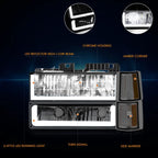 Full LED Black Housing Projector Fog Lights for Freightliner Cascadia (2008–2017)