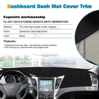 Soft Suede Dashboard Pad Sunshield Protector Mat for Hyundai Sonata (2011-2014)