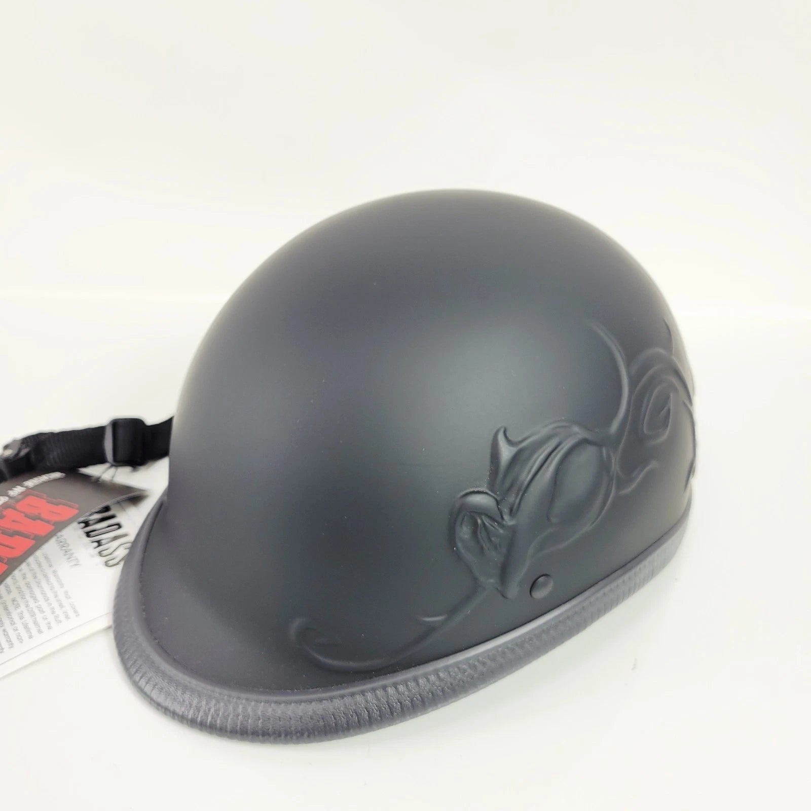 Half Helmet for Motorcycle DOT Approved Rose Tattoo Polycarbonate Shell
