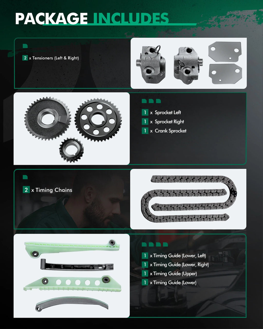 Timing Chain Kit for Ford E150 F150 Explorer Expedition 4.6L (1997–2007)