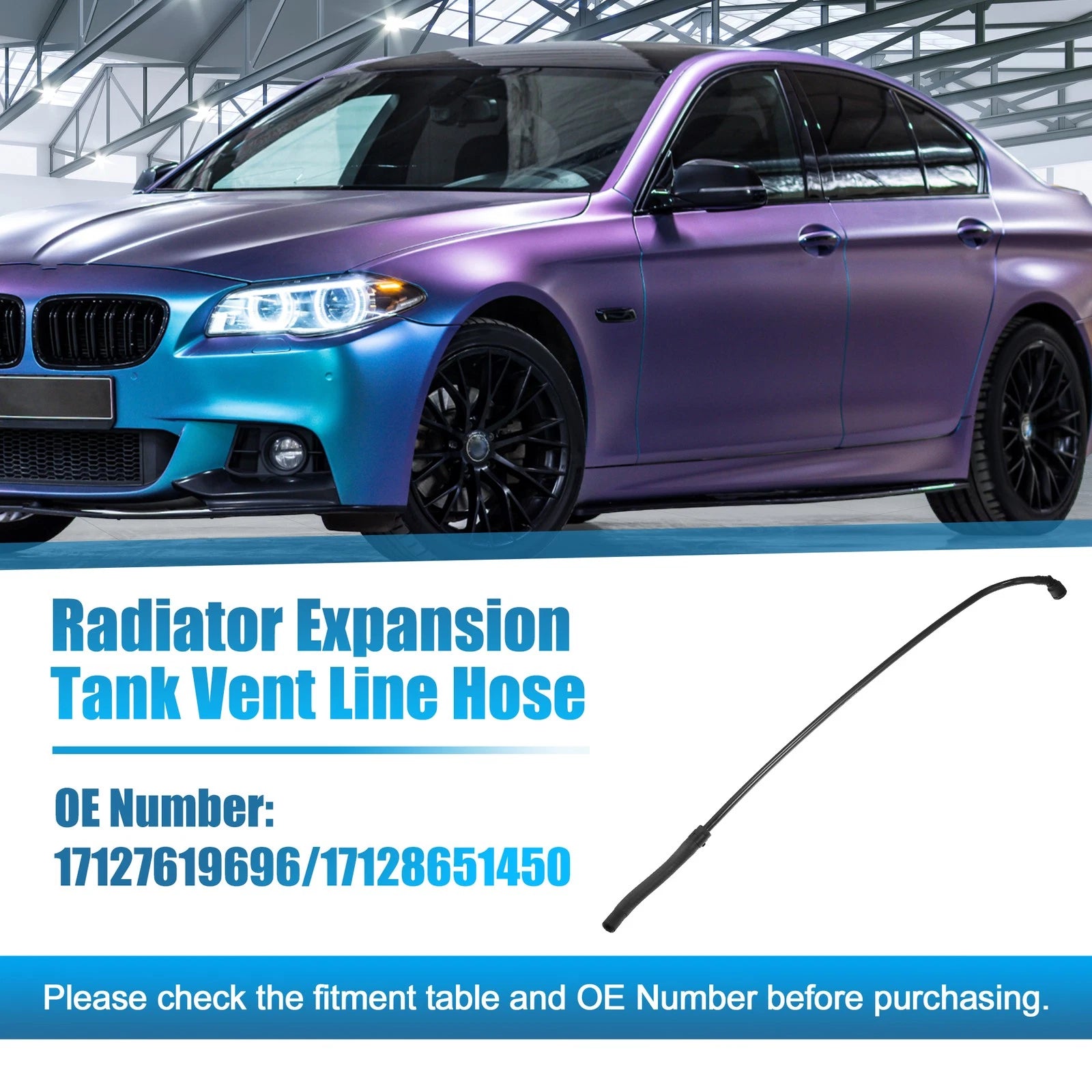 Radiator Expansion Tank Vent Line Hose for BMW 528i (2012–2016) No. 17127619696