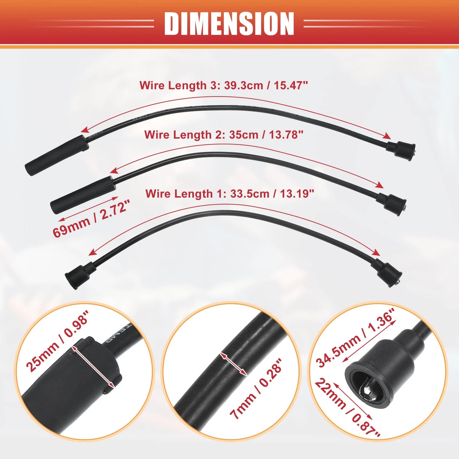 5 Pcs Spark Plug Wire Ignition Coil Cable for Toyota Celica Pickup (1990–1999)