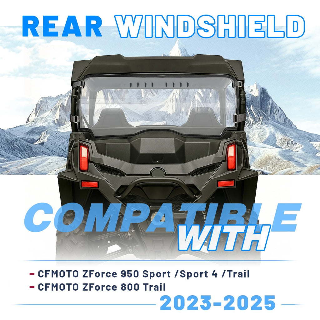 Clear Vented Rear Windshield for CFMOTO ZForce 950 Sport/Trail & 800 Trail (2023–2025)