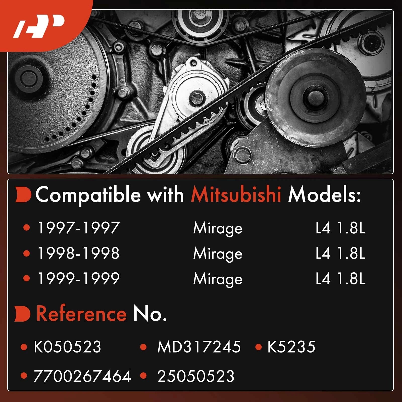 Power Steering & Air Conditioning Serpentine Belt for Mitsubishi Mirage