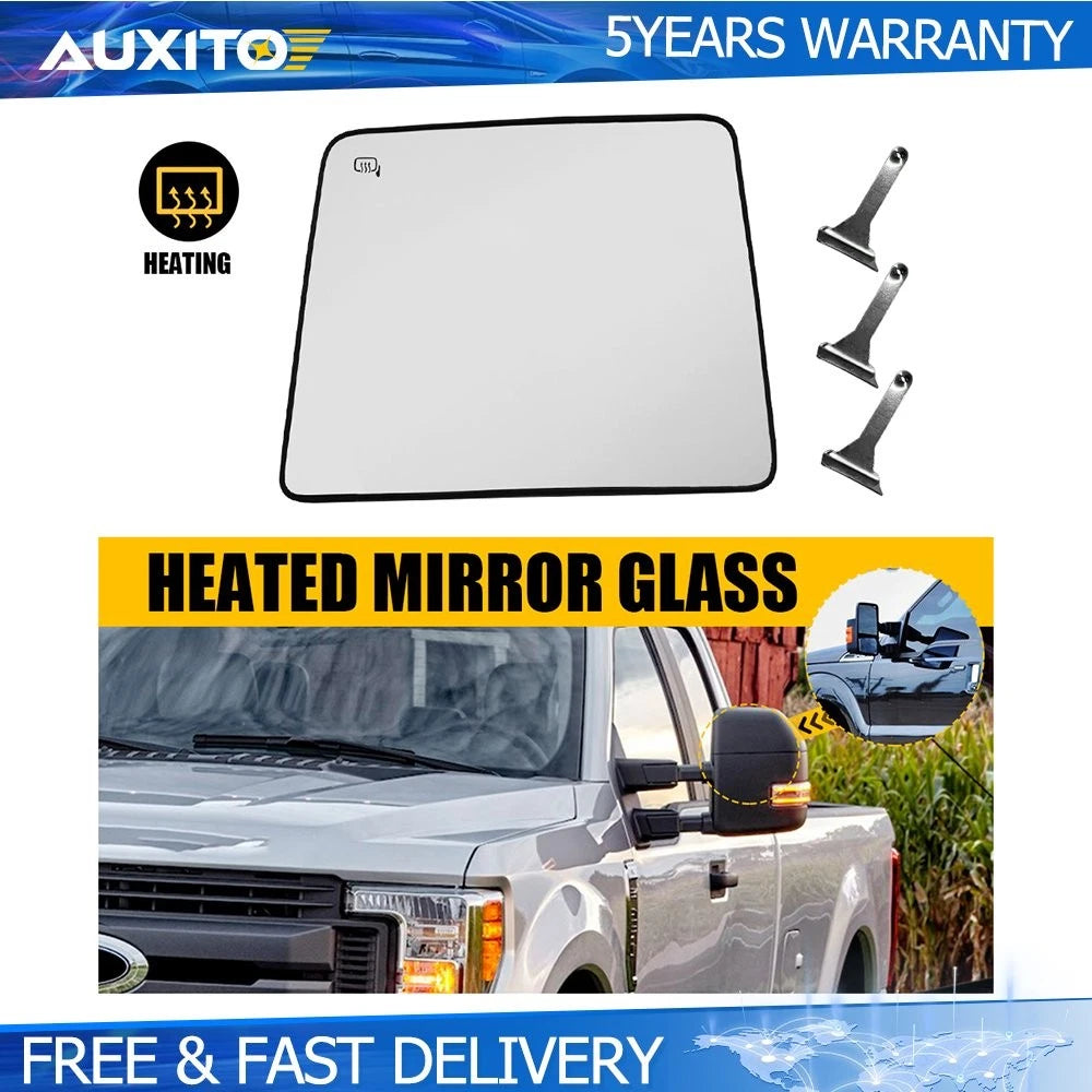Driver Upper Tow Mirror Glass for Ford F150 & Super Duty (Power Heated)