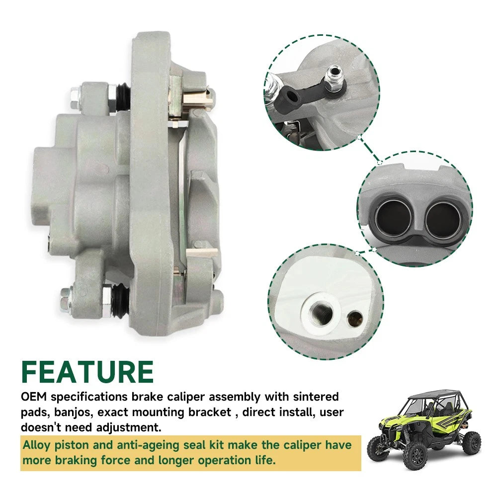 Front Left Brake Caliper w/Pads for Honda Talon 1000X/R SXS10S2X/2R/S4 (2019–2023)