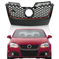 Front Upper Mesh Grille for VW Mk5 GTI Jetta (2006–2009) Matte Black Red Trim