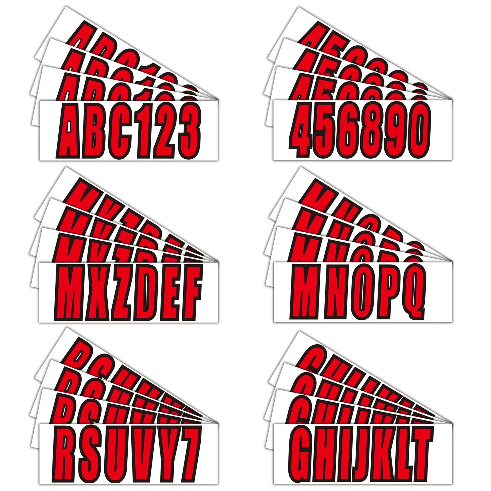 Red Boat Registration Sticker Decals A-Z & 0-9 (Letters & Numbers)