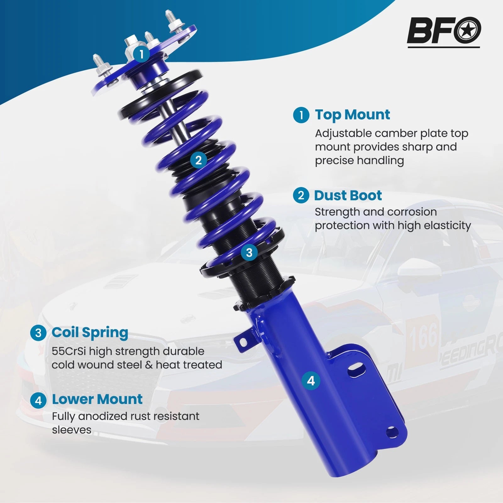 Coilovers Lowering Kit for Toyota Corolla (1987-2002)