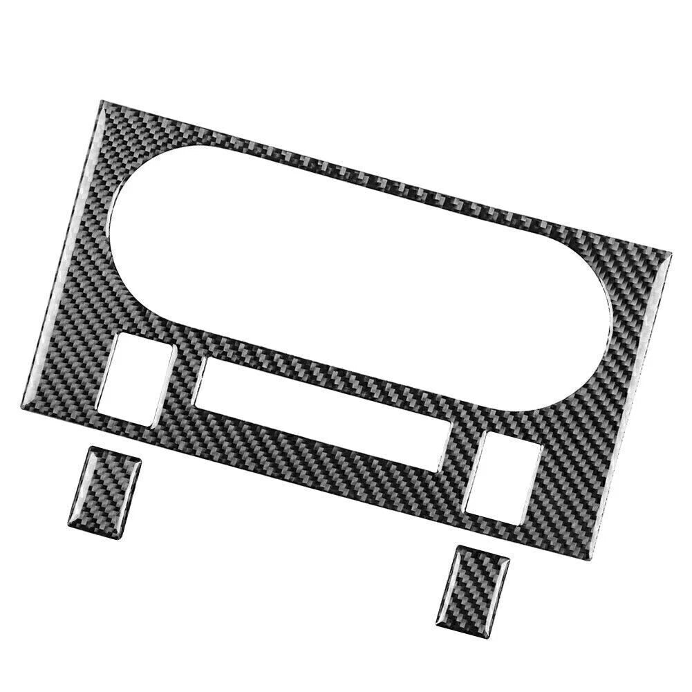 3 Pcs Black Carbon Fiber AC Panel Cover Trim for Dodge Challenger (2008–2014)