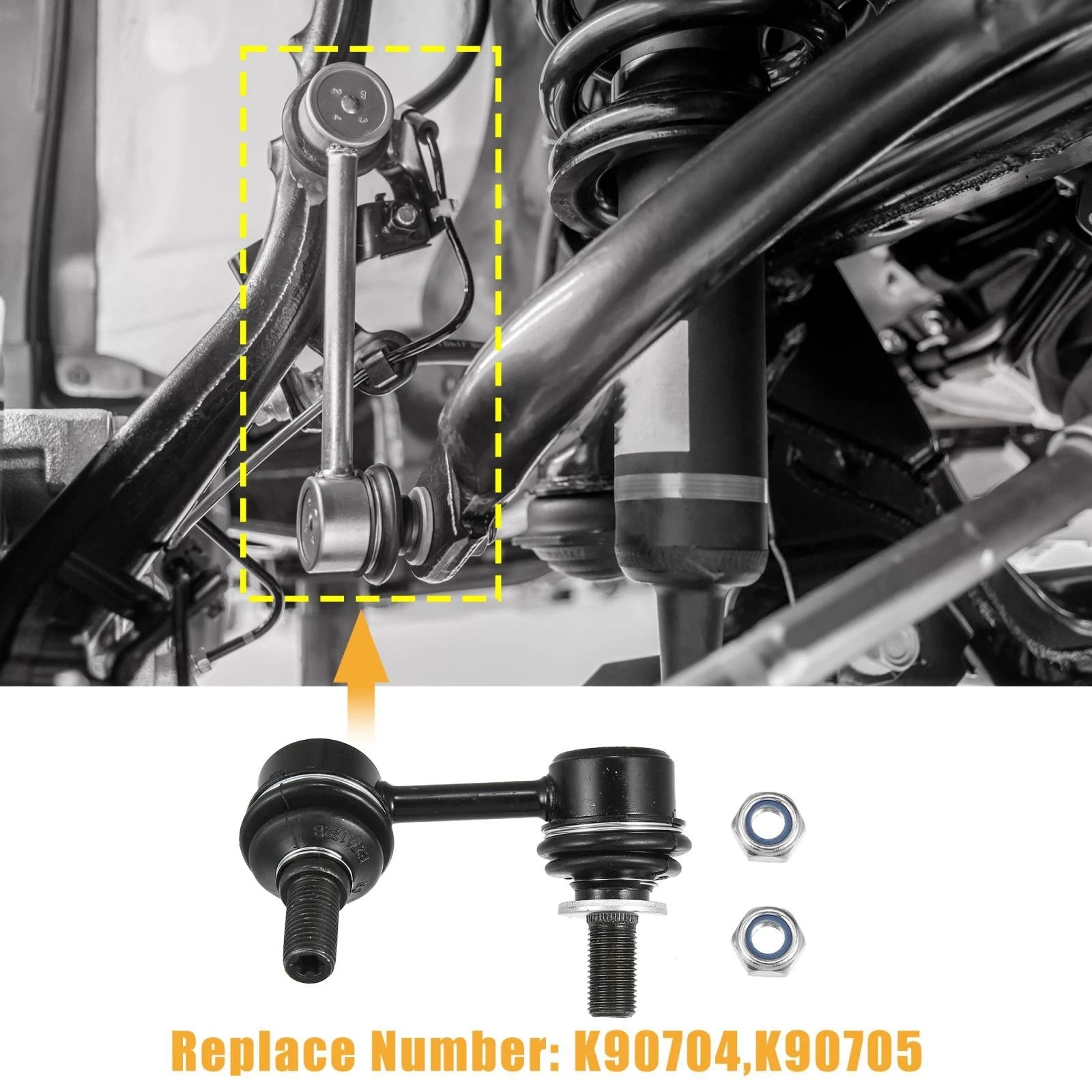 2X Front Sway Bar Links 4882035040 4881035020 for Toyota Tacoma (2001–2004)