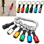 Set of 6 Screwdriver Bit Holders 1/4 Hex Shank Adapter with Carabiner
