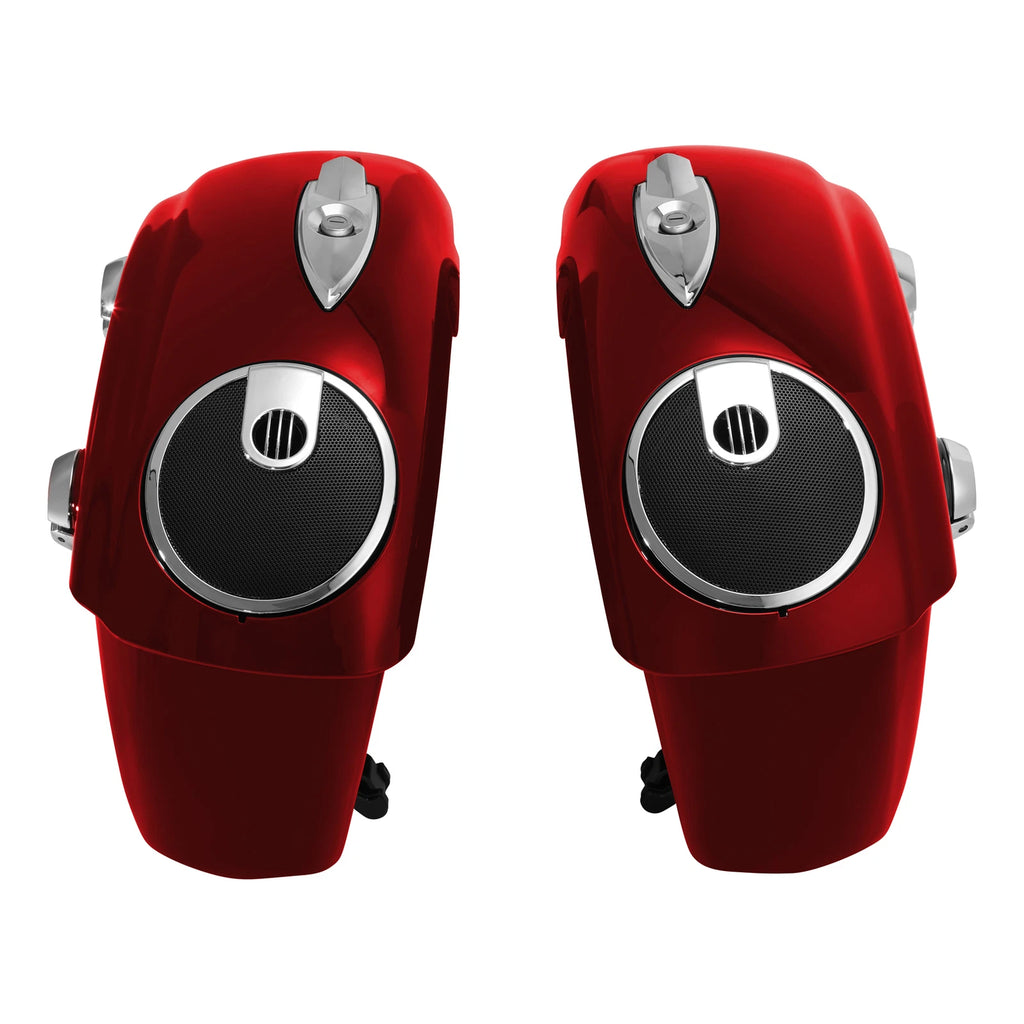 Red Saddlebags Electronic Latch Audio Lid for Indian Roadmaster (2015–2023)
