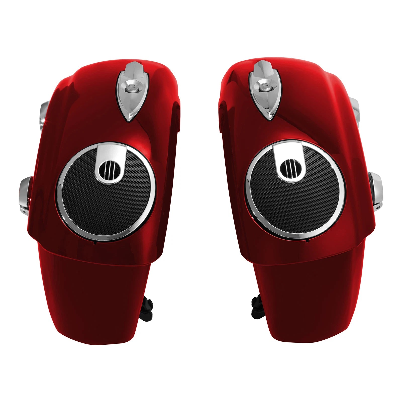 Red Saddlebags Electronic Latch Audio Lid for Indian Roadmaster (2015–2023)