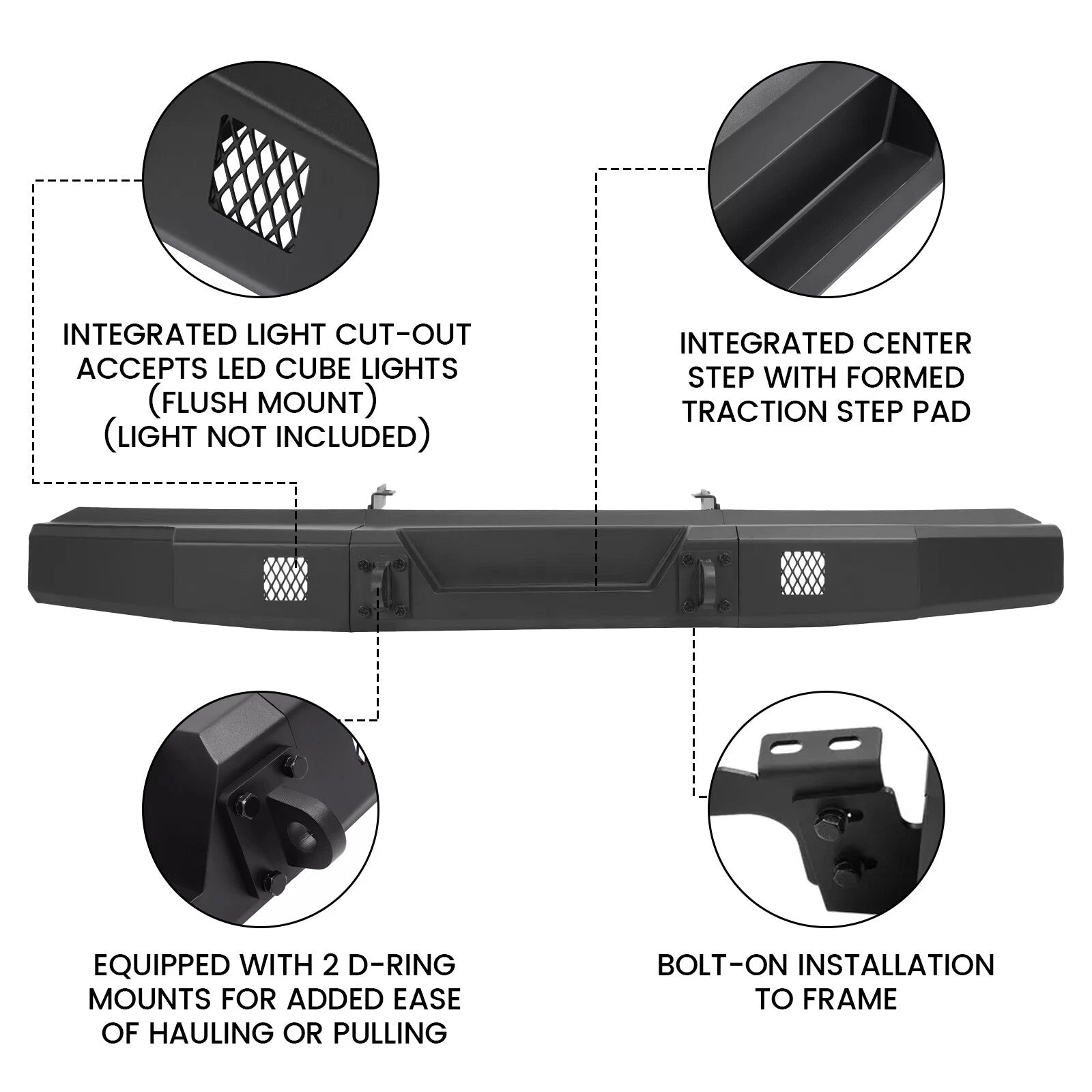 Rear Bumper Assembly for Polaris Ranger 1000 /XP 1000 (2018–2025) Winch Ready
