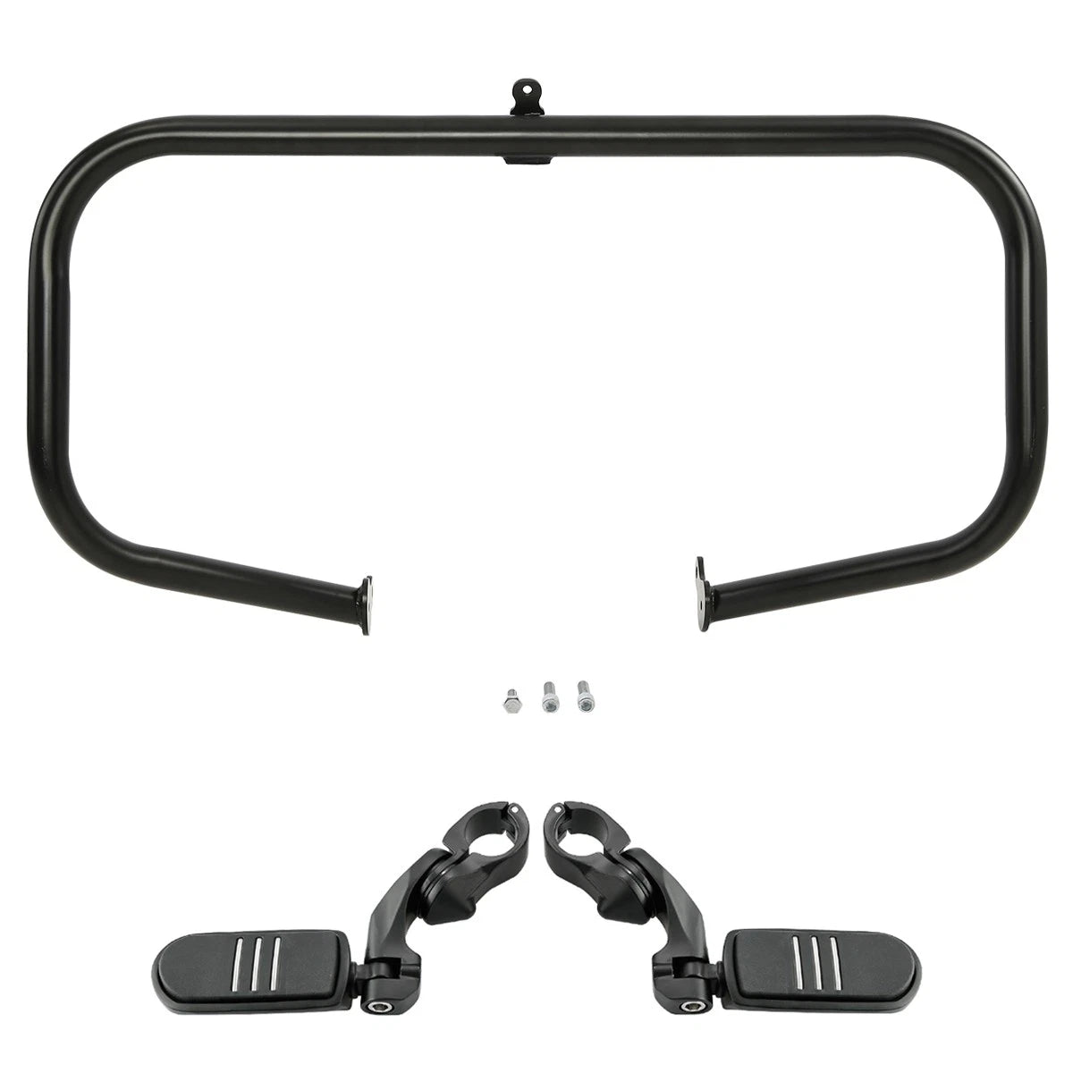 Matte Black Engine Guard Crash Bar Footpegs for Harley Touring (2009–2024)