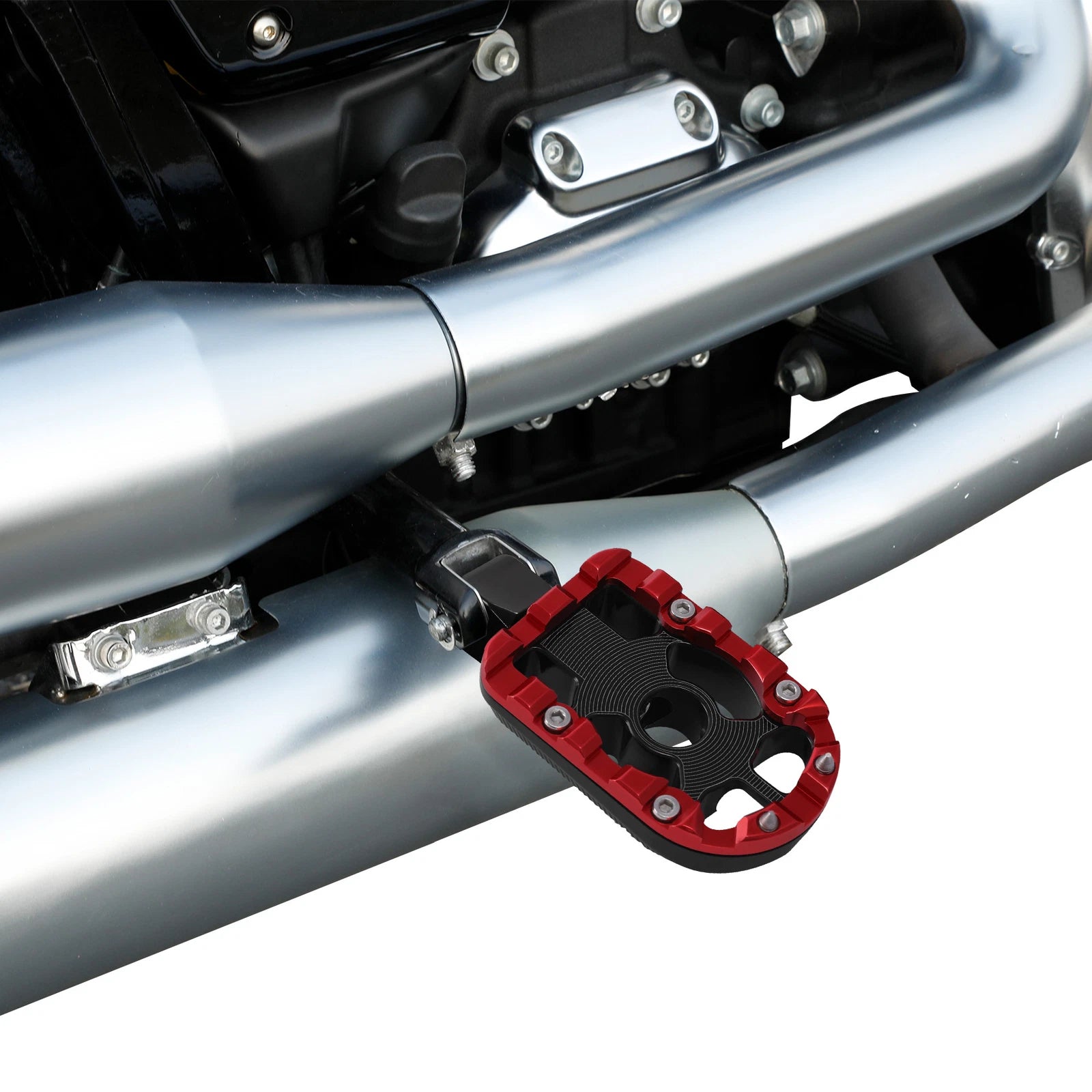 Passenger Foot Pegs for Harley Softail Street Bob (2018–2023) Black Red