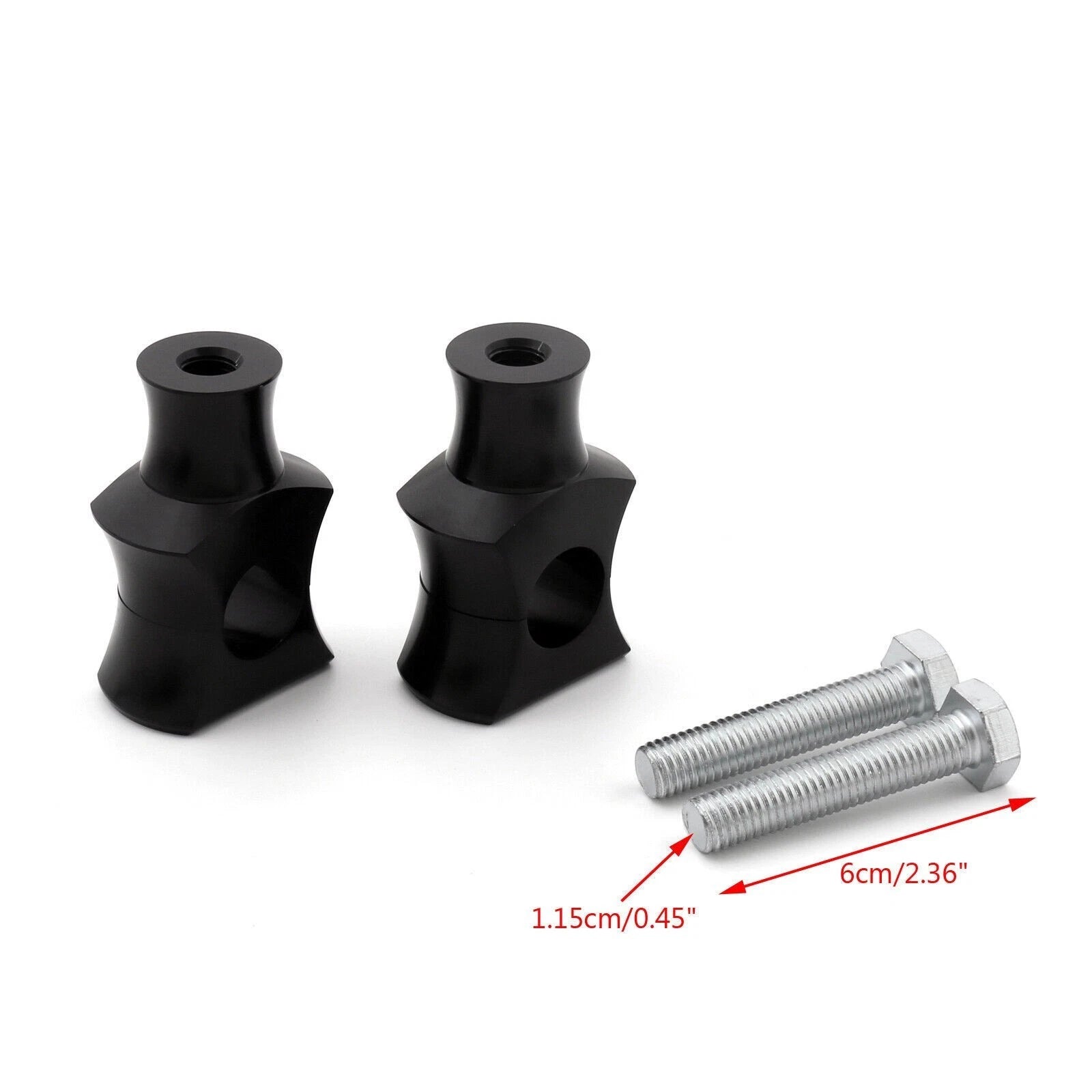 Set of 2 Black 7/8" 22mm Bar Clamp Risers for Dirt Bike ATV Quad