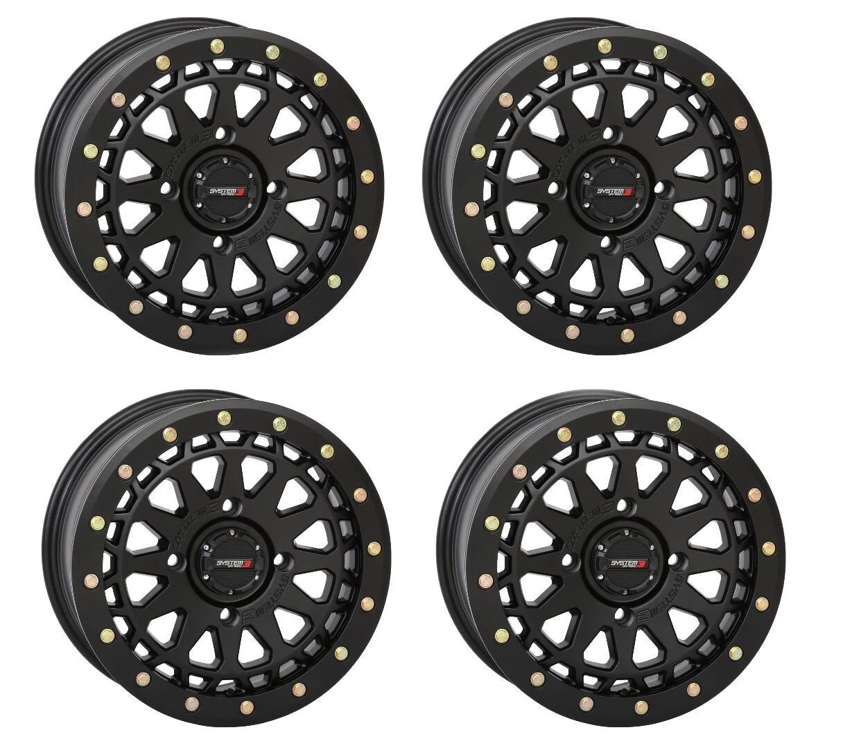 Set of 4 Beadlock Wheels 15x7 for Polaris RZR XP Turbo 1000 900 (2014–2023)