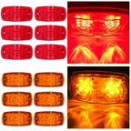 6x Amber Red Double BullsEye 4" Trailer Marker Clearance Light 12 Diodes