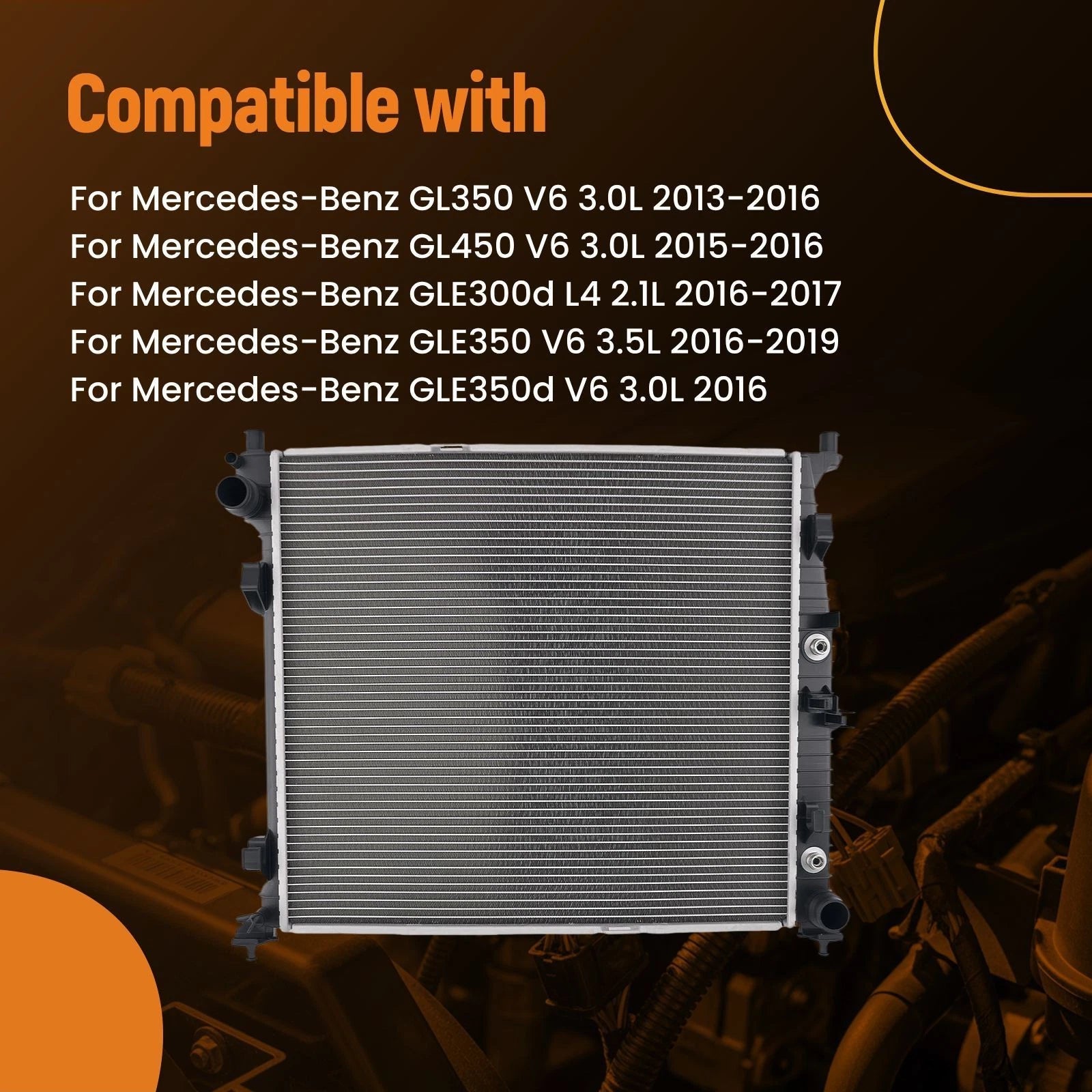 Crossflow Radiator for Mercedes GLE450 2019 (MB3010173, A0995004603)
