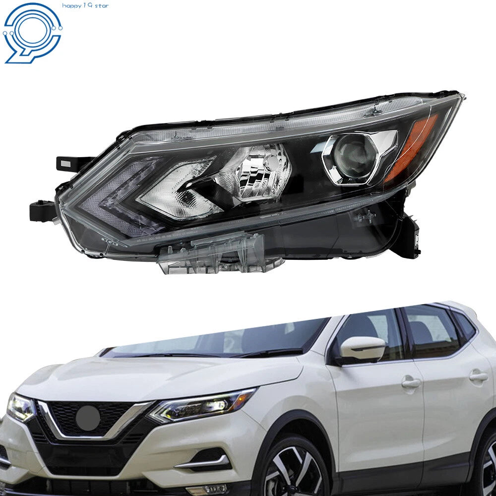 LED Driver Side Headlight for Nissan Rogue (2020-2022) Black Assembly