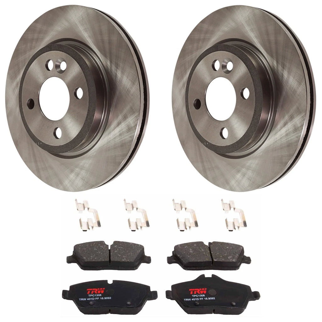 Set of 2 Brake Disc and Pad Kits for Mini Cooper