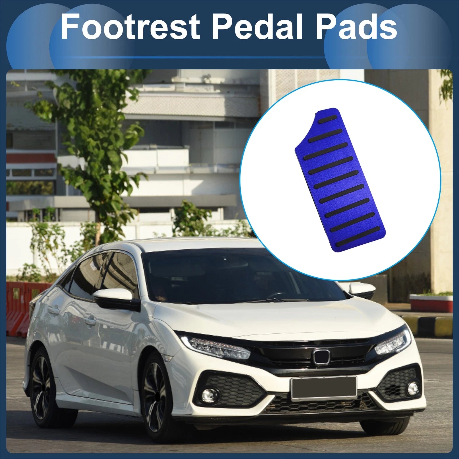 Footrest Pedal Cover for Honda Civic (2016–2024) Aluminum Alloy Blue