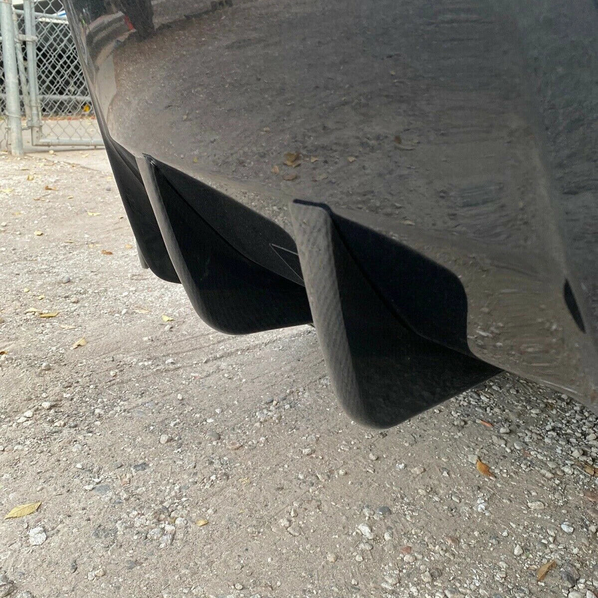 Rear Bumper Lower Air Diffuser Fins for Corvette C7 (2014-2019) Carbon Fiber Look