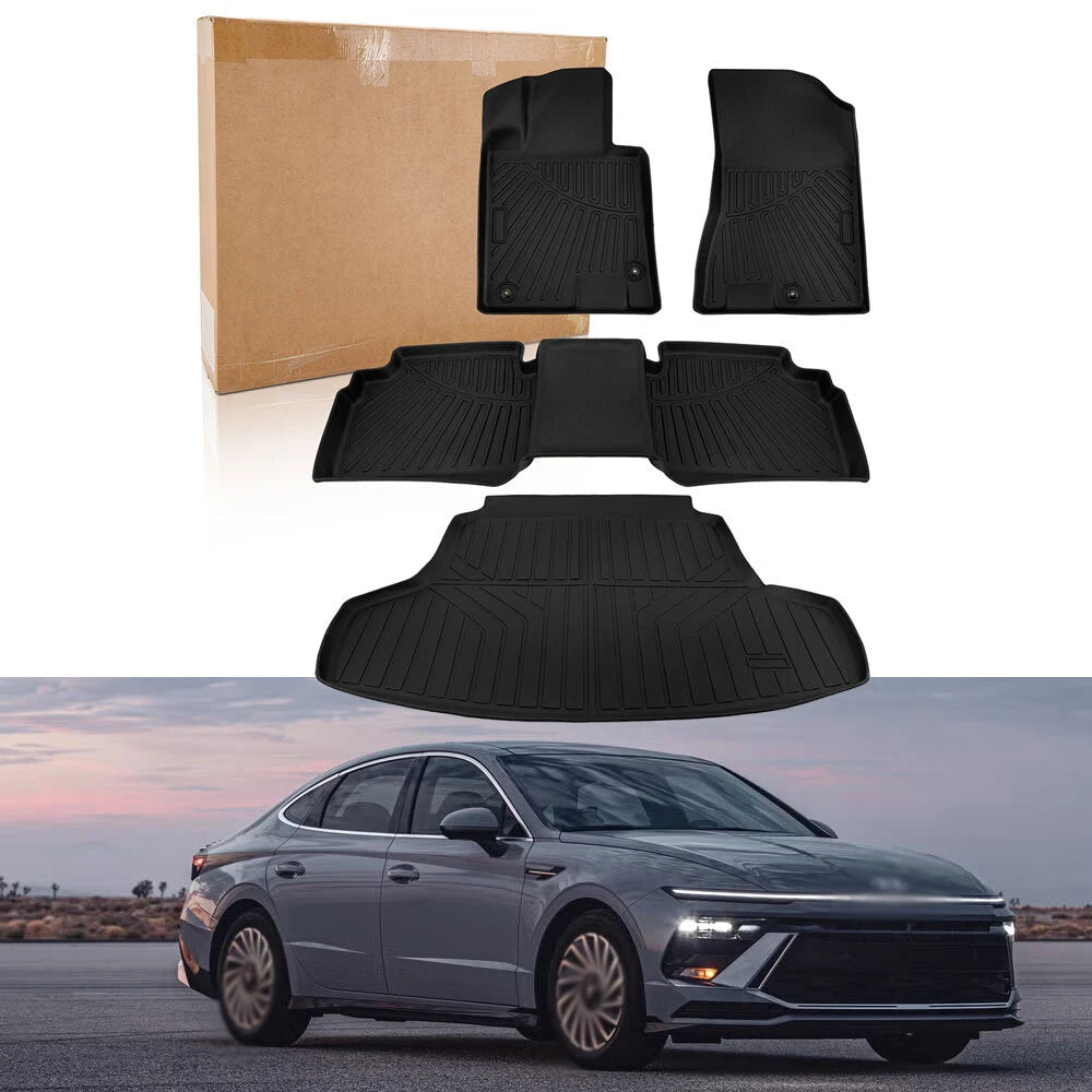 Set of 2 Floor Mats & Cargo Mat for Hyundai Sonata (2020–2024) / Kia K5 (2021–2025)