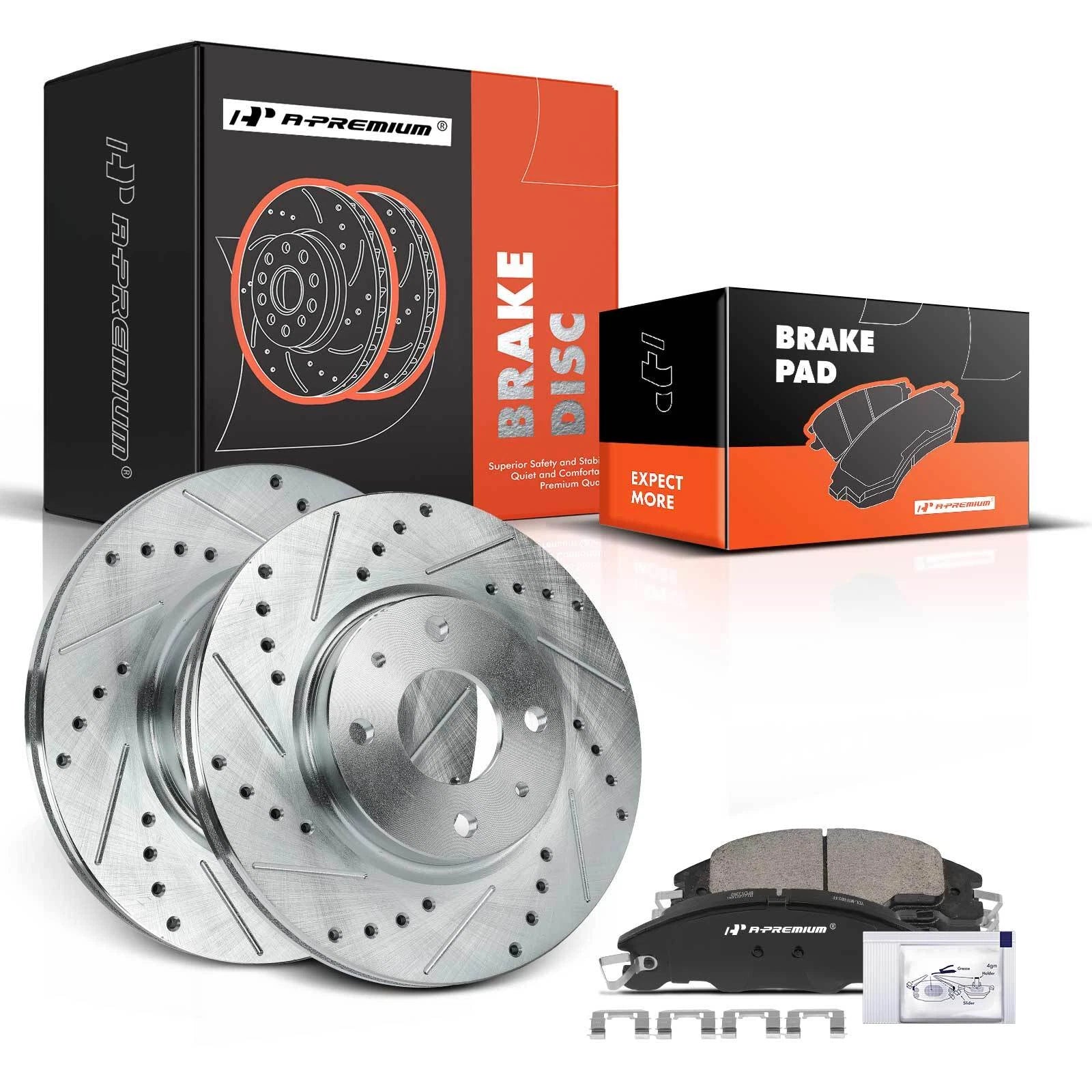 Set of 6 Drilled Brake Rotors & Pads for Ford Focus (2008–2011)