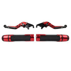 Red Extendable Brake Clutch Lever Grip Set for Yamaha YZF R1 R6S (2004-2023)