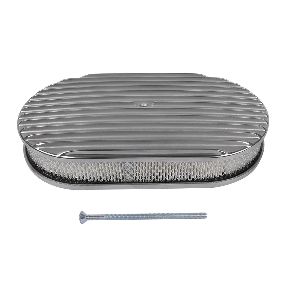 15" Oval Polished Aluminum Air Cleaner Filter for SBC BBC 350