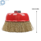 Set of 6 Crimped Wire Cup Wheel Brushes for Grinders, 5/8"-11 Arbor