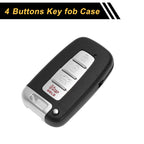 Set of 4 Key Fob Shell Cases for Hyundai Sonata (2011–2015) Black Silver Tone