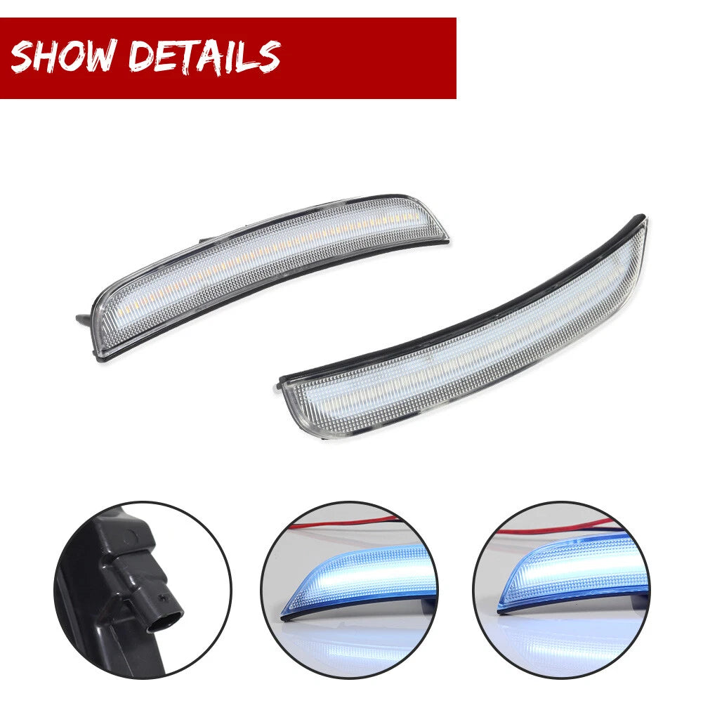 Set of 4 Ice Blue LED Front Rear Side Marker Lights for Chrysler 300