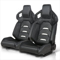 2Pcs Reclinable Racing Seats for Universal Fit (Carbon Fiber Pattern)