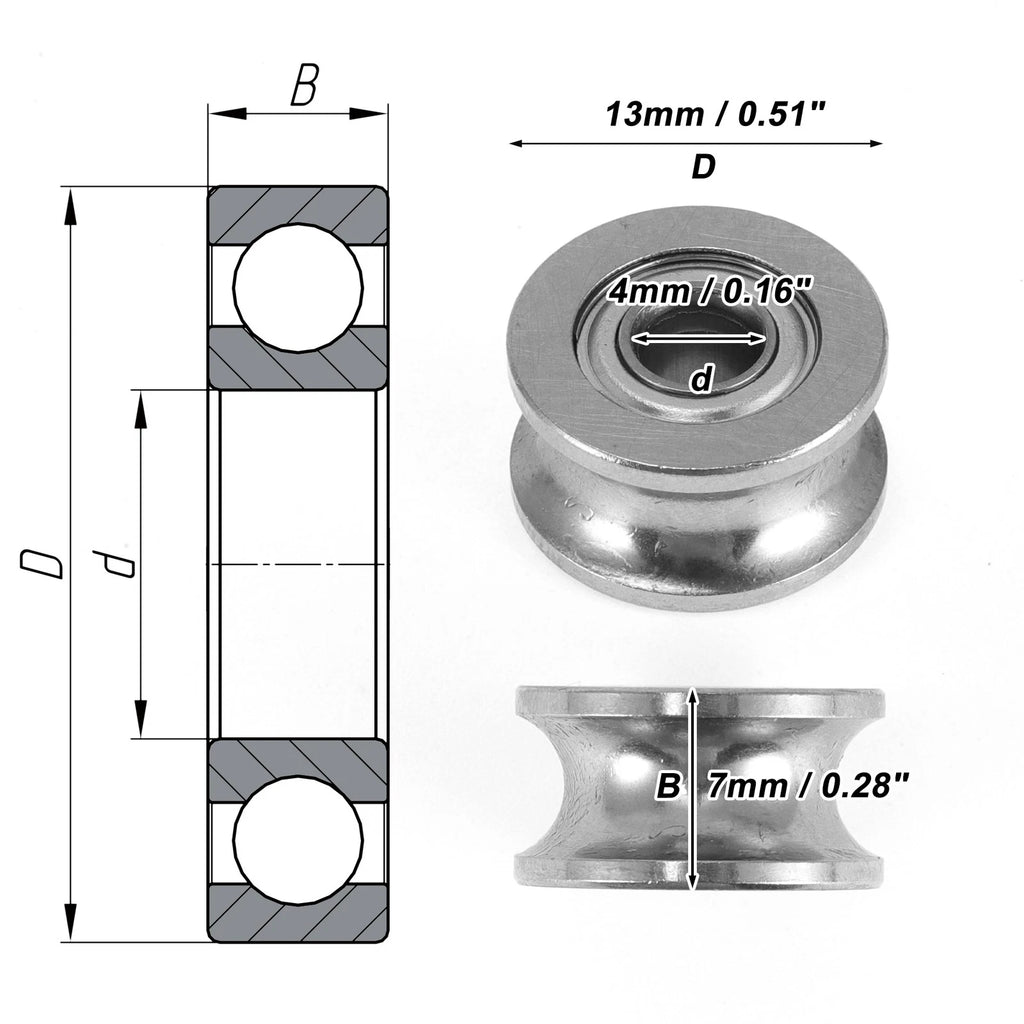 U624ZZ Deep Groove Ball Bearing for Scooter Skateboard Wheel (1 Pc)