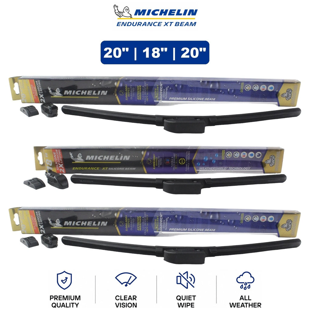 Set of 3 Michelin Endurance XT Beam Wiper Blades for Ford Probe (1989–1992)