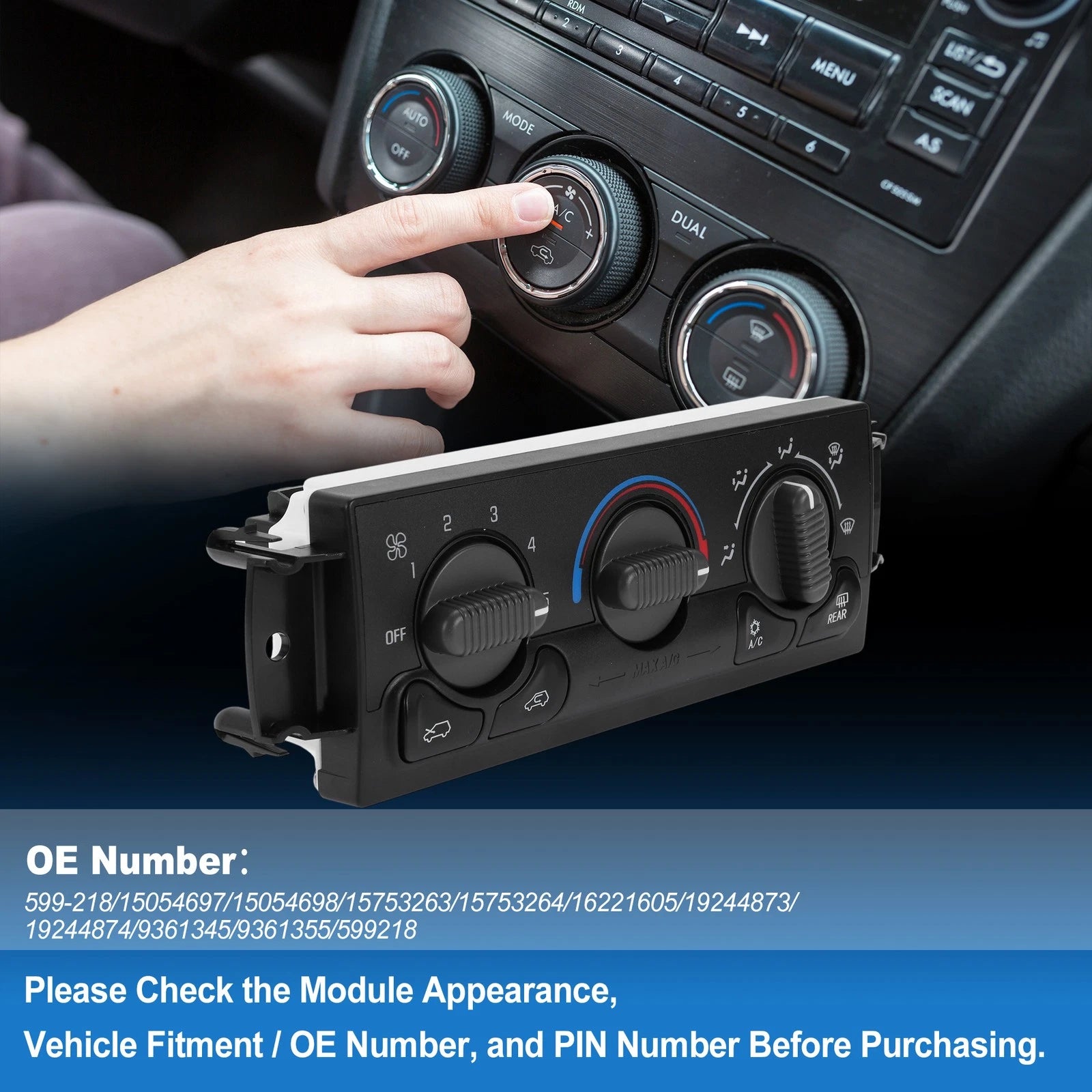 A/C Heater Climate Control Switch Module for Chevrolet Silverado (No. 599-218)